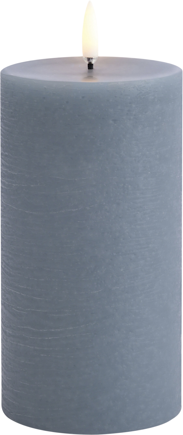 LED Pillar Candle, Hazy Blue, Rustic, 7,8 x 15,2 cm 4/24