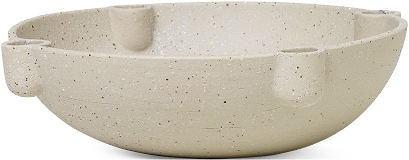 Bowl Candle Holder L - Ceramic - Light Grey