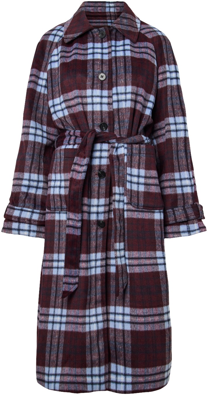 Pcaimee Check Coat W. Belt