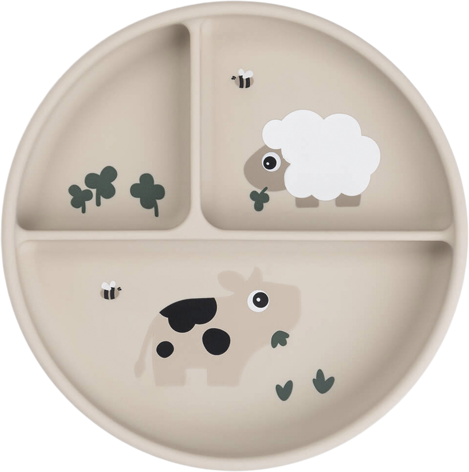 Stick&Stay Inddelt Tallerken Tiny Farm Sand