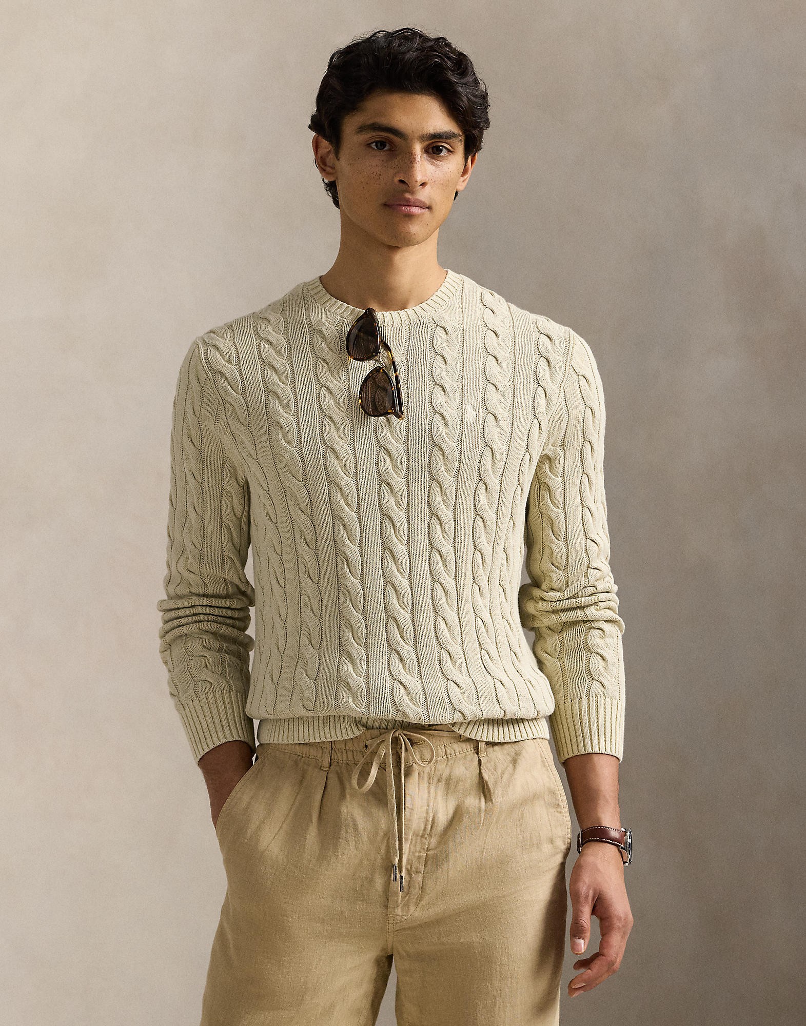 Cableknit Cotton Sweater