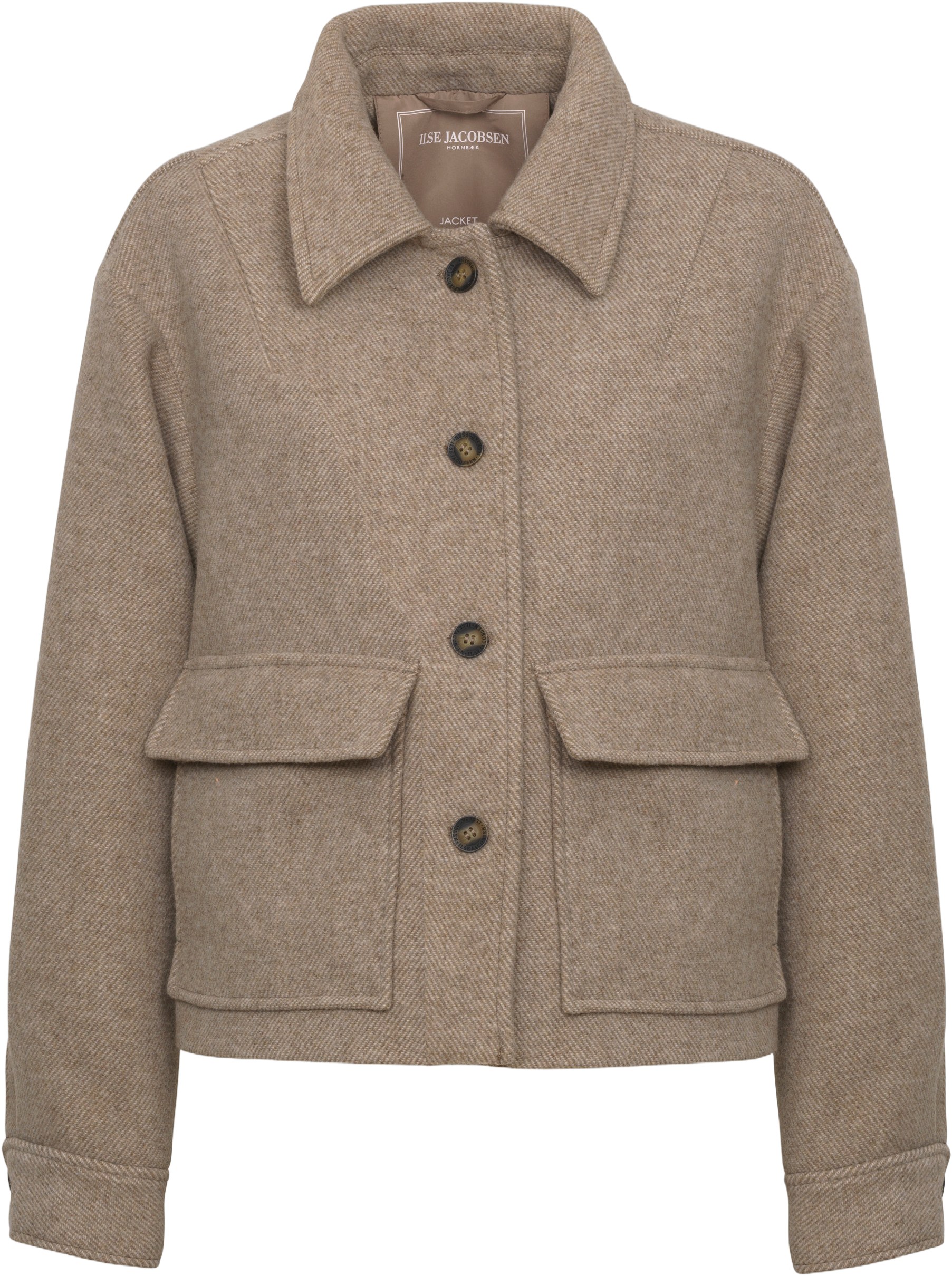 Short Buttoned Jacket With Patched