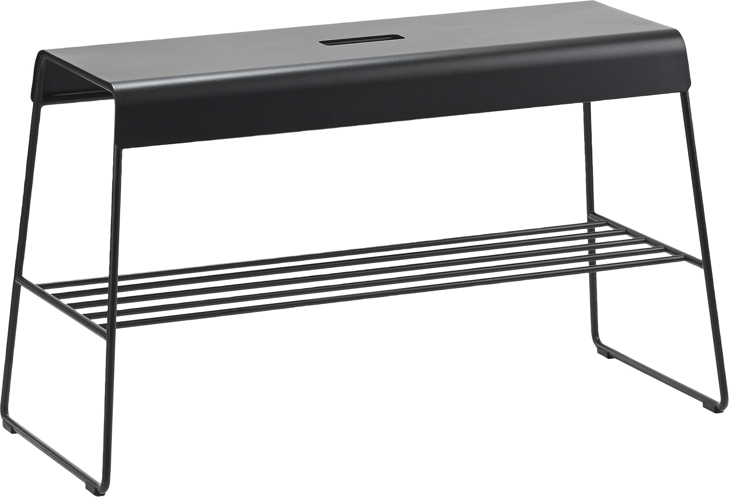 Bænk med Hylde Abench Outdoor Black