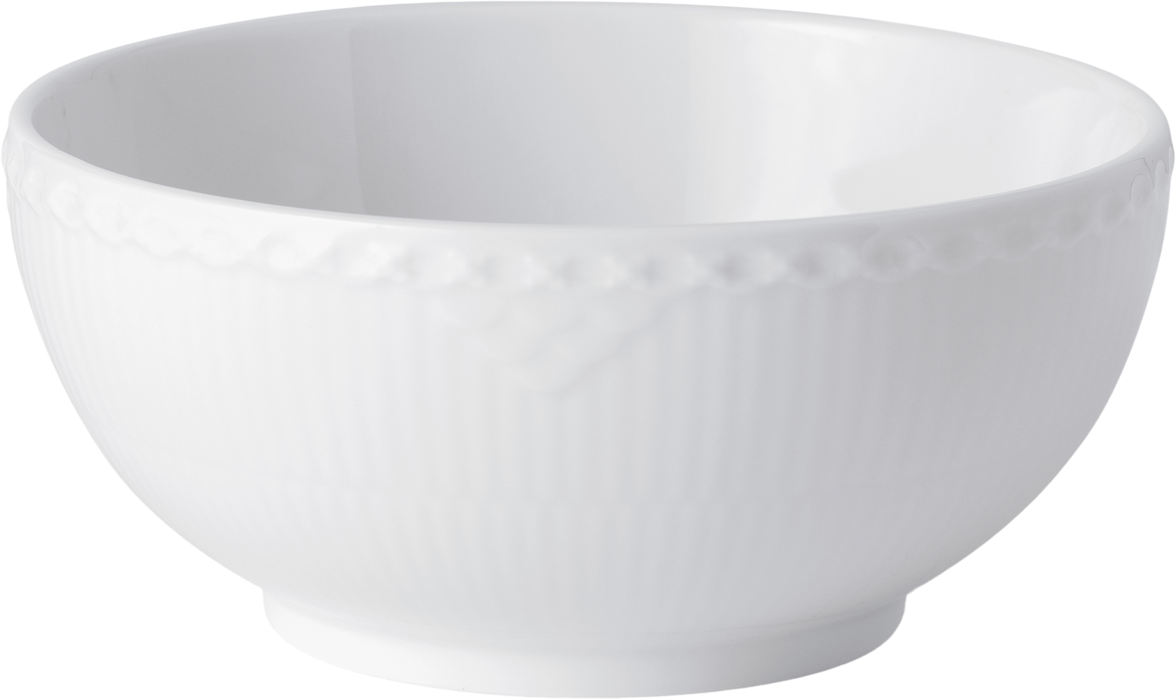 Hvid Riflet Halvblonde 15 cm Skål