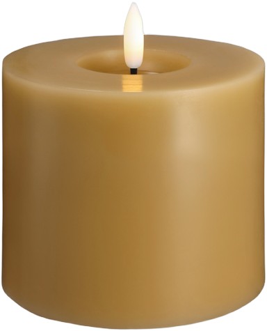 Moods & More LED Pillar Candles, Silk, Melted, Honey Musta