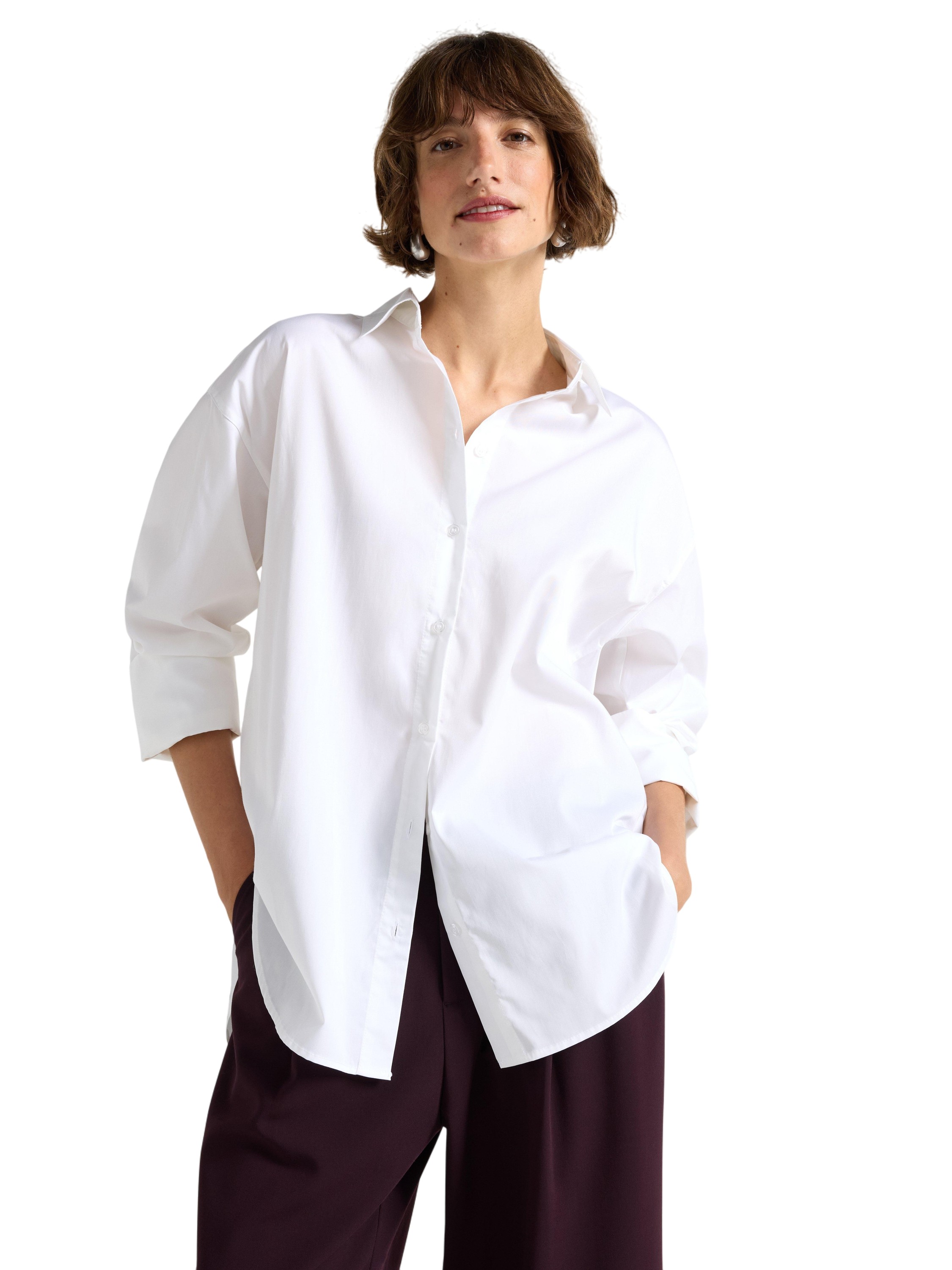 Langærmet Skjorte i Vævet Materia