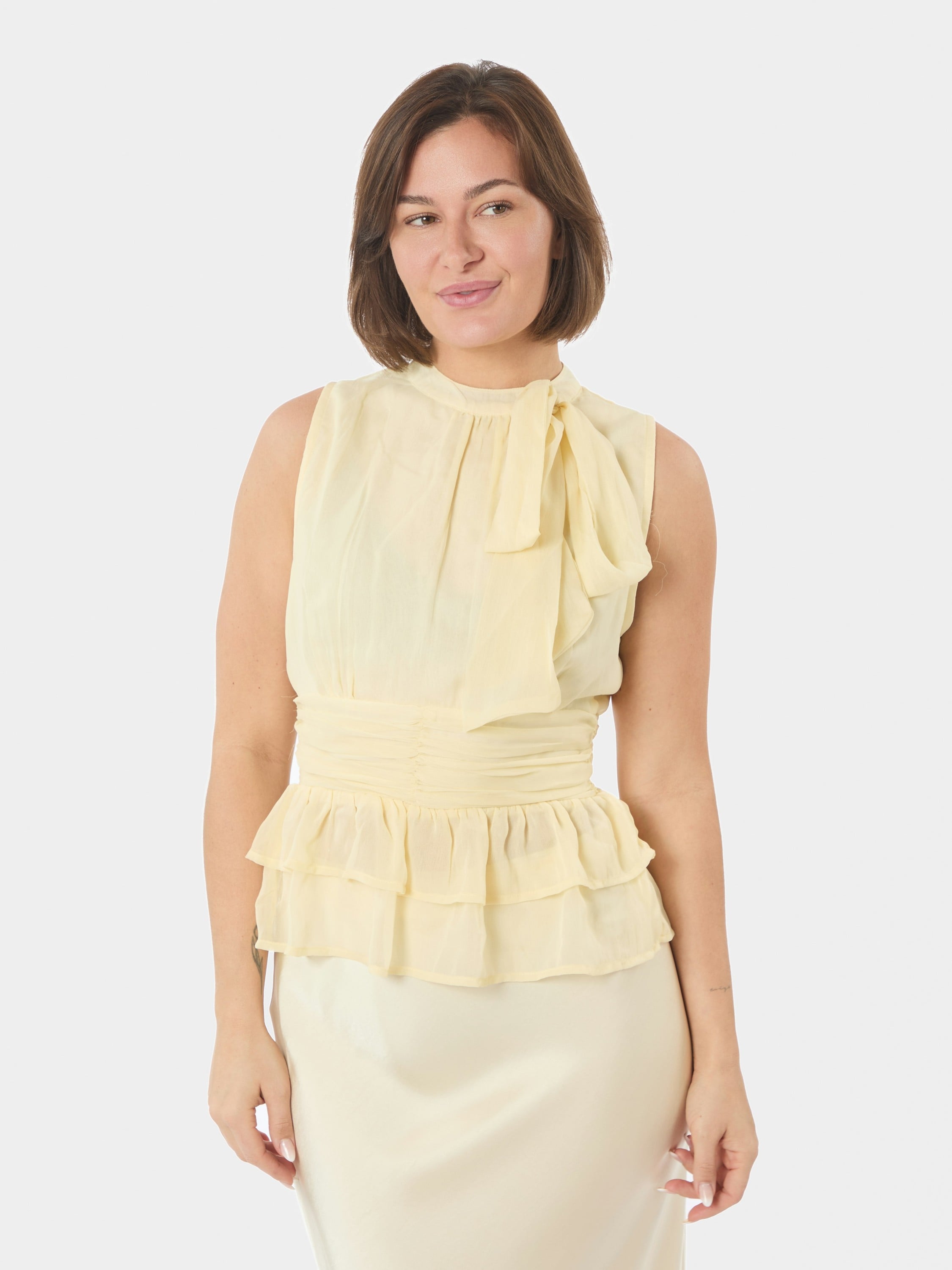 Ansol Solid Chiffon Top