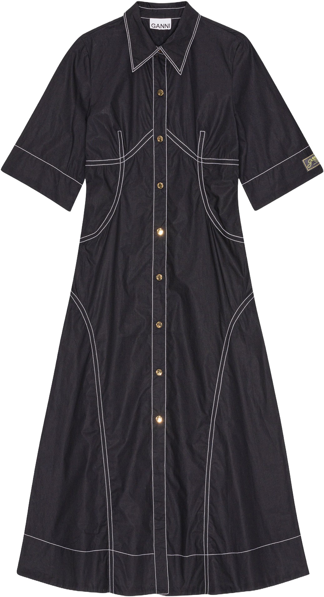 Cotton Poplin Long Shirt Dress