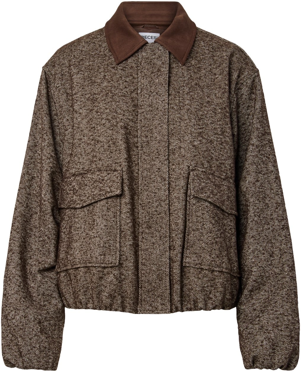 Pcalberte Herringbone Bomber Jacket