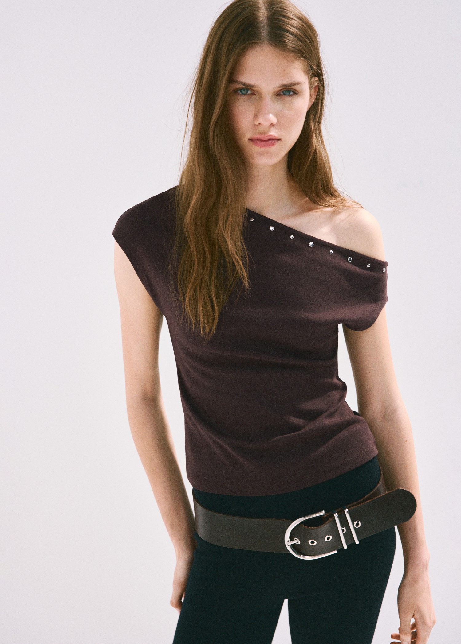Asymmetric Studded Tshirt