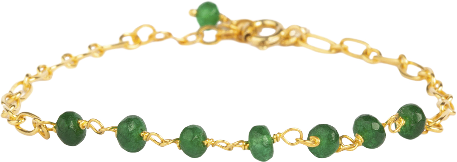 Daisy Green Calcedony Bracelet Gold