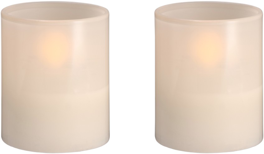 Moods & More LED Glass Candle, Hurricane, Vanilla, 2-pack, - Køb til DKK 199 - Spar 0%