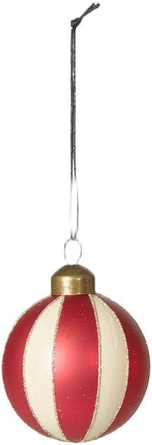 Julekugle Strib D6cm Glas