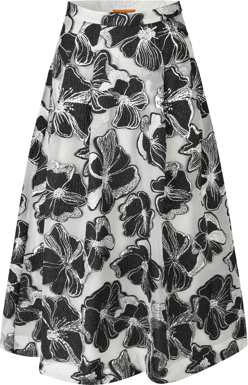 Voluminous Midi Skirt 1608 Organza Jacquard