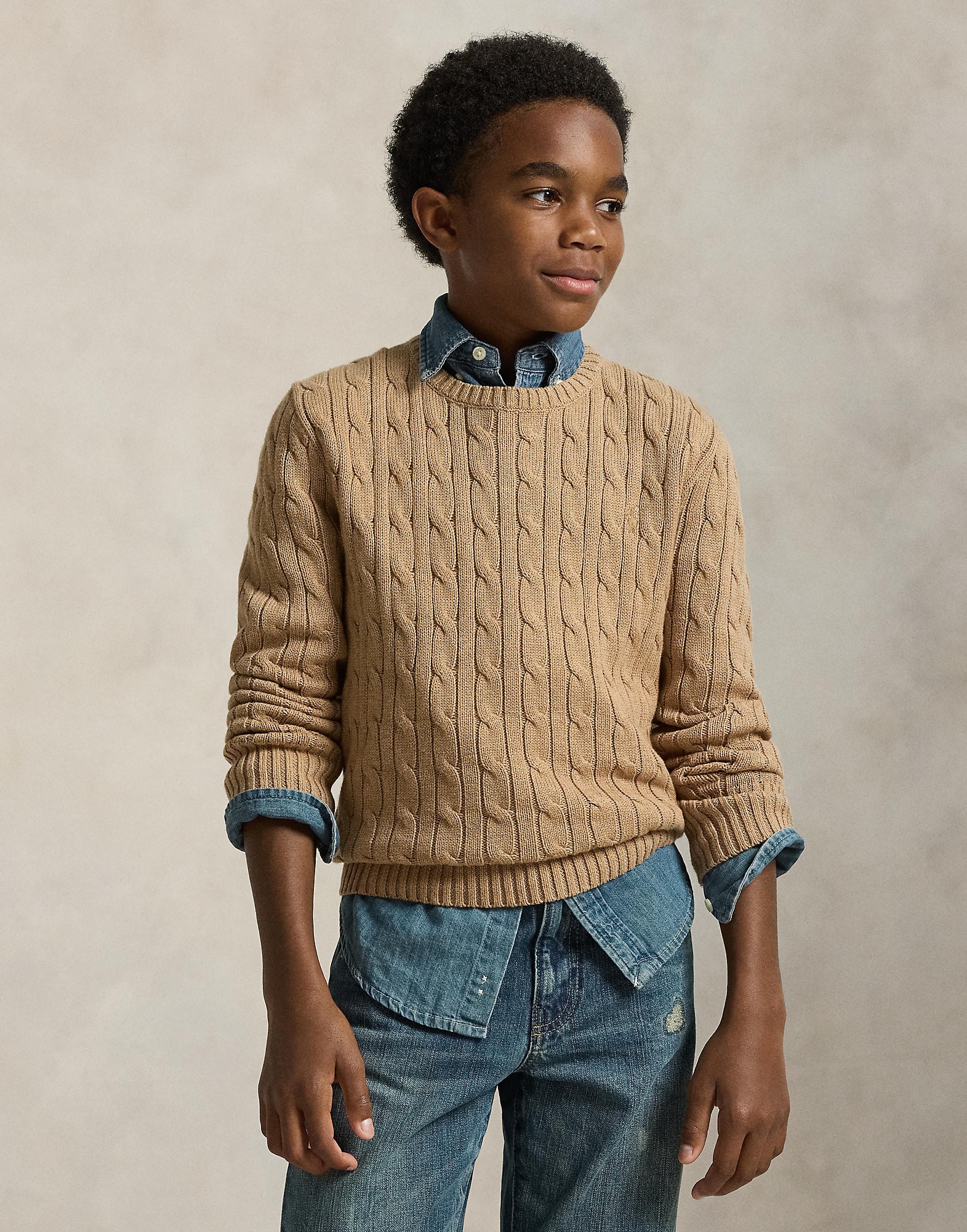 Cableknit Cotton Sweater