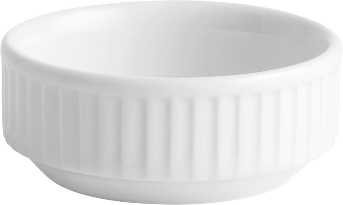 Plissé Miniskål Hvid 7 cm