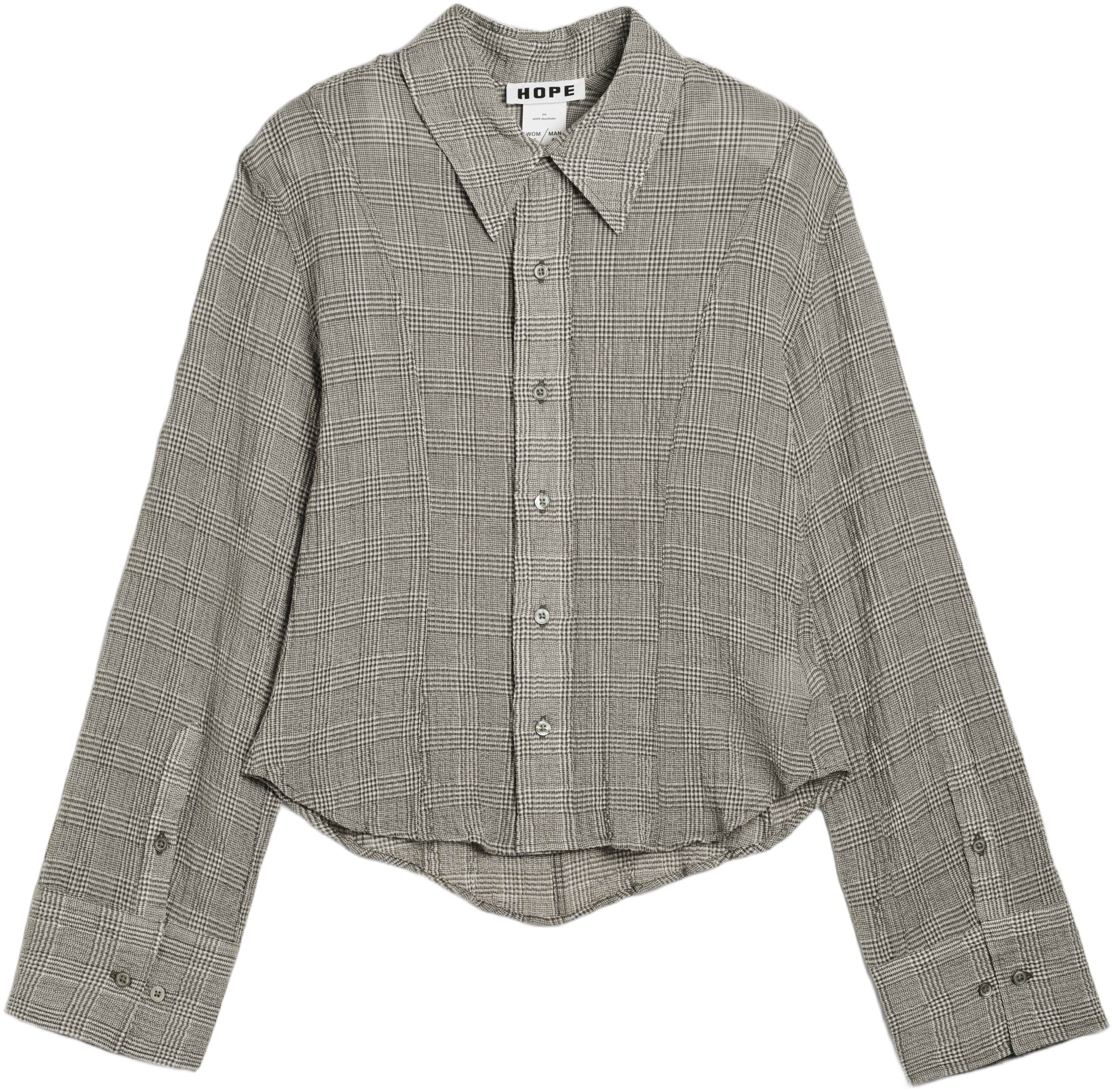 Shape Shirt Crinkled Grey Check38