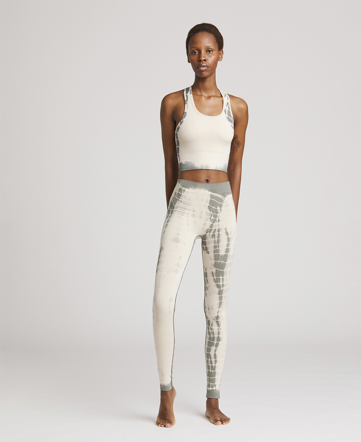 Lena Tie Dye Yoga Leggings Vintage White T L/XL