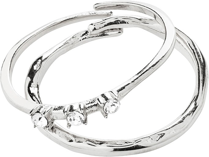 Ivarin Rings, 2in-1 set, Silver-plated