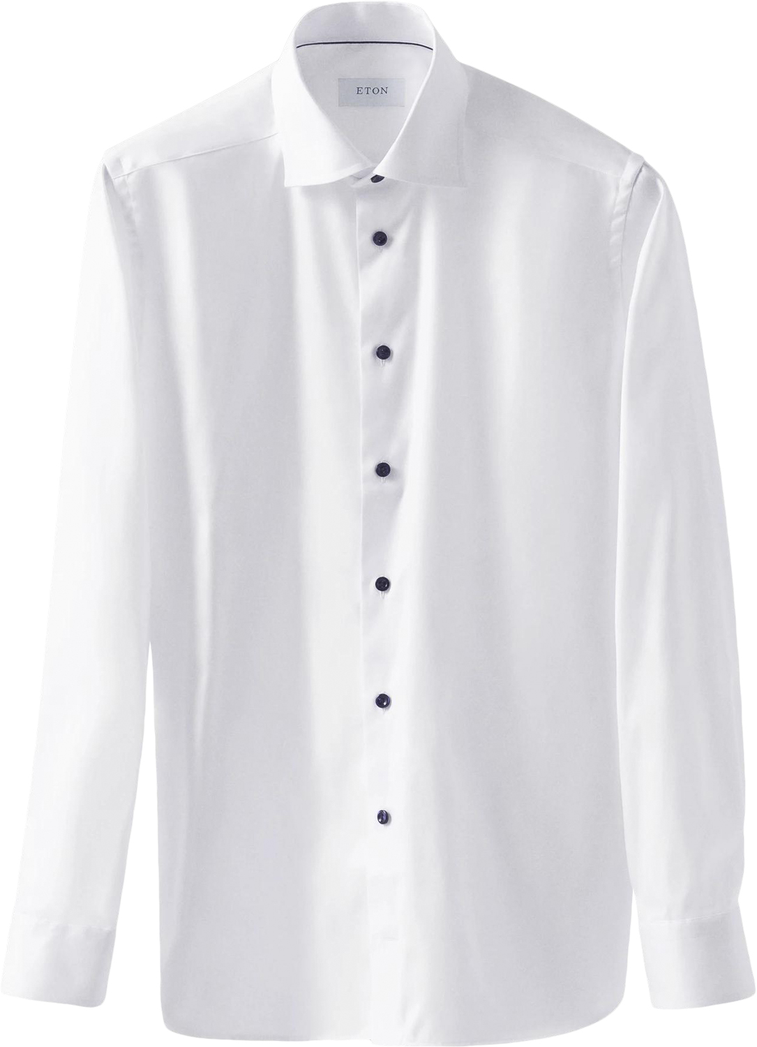 Slim Fit White Signature Twill Shirt Navy Details