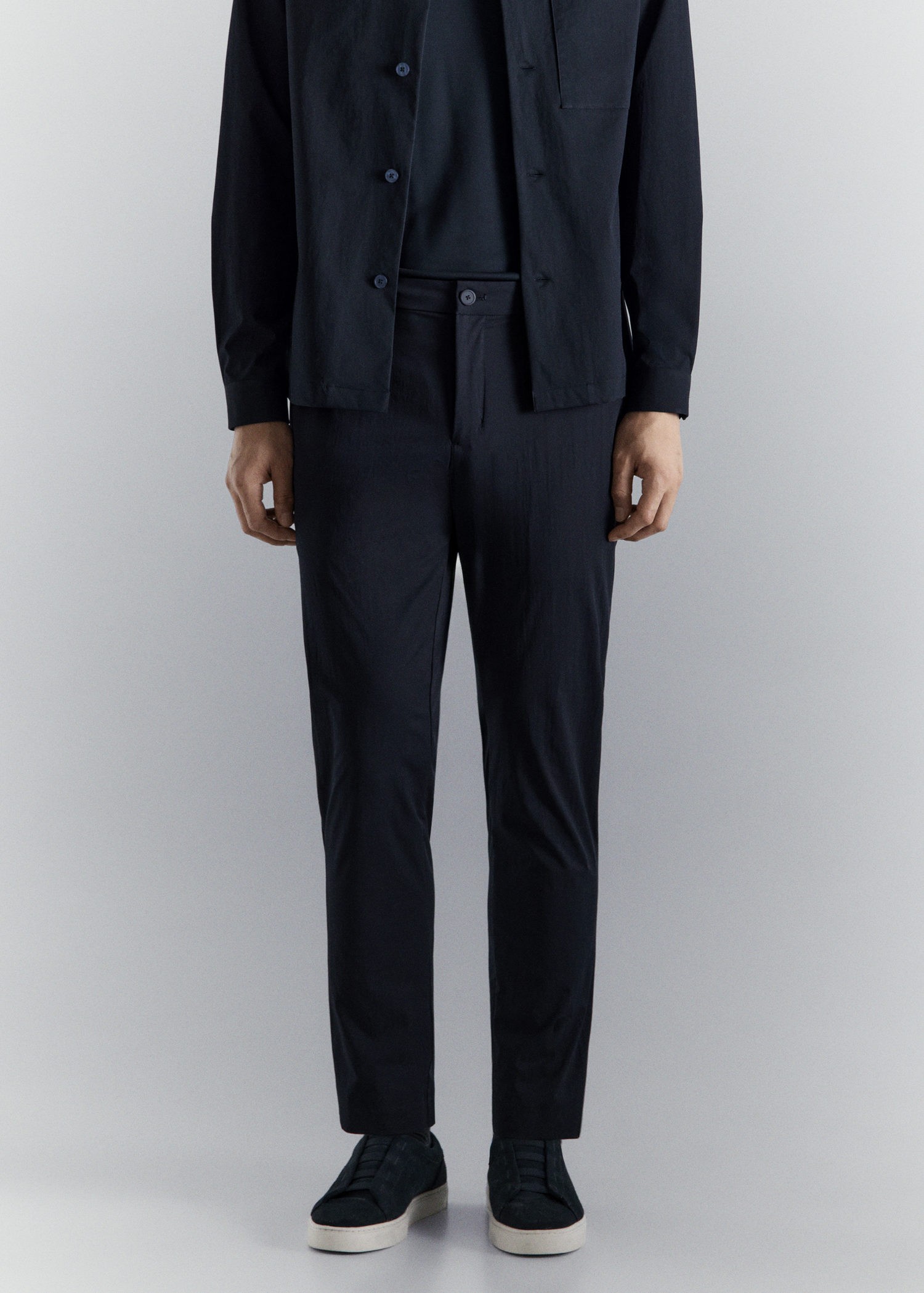 Stretch Fabric Slimfit Trousers wi