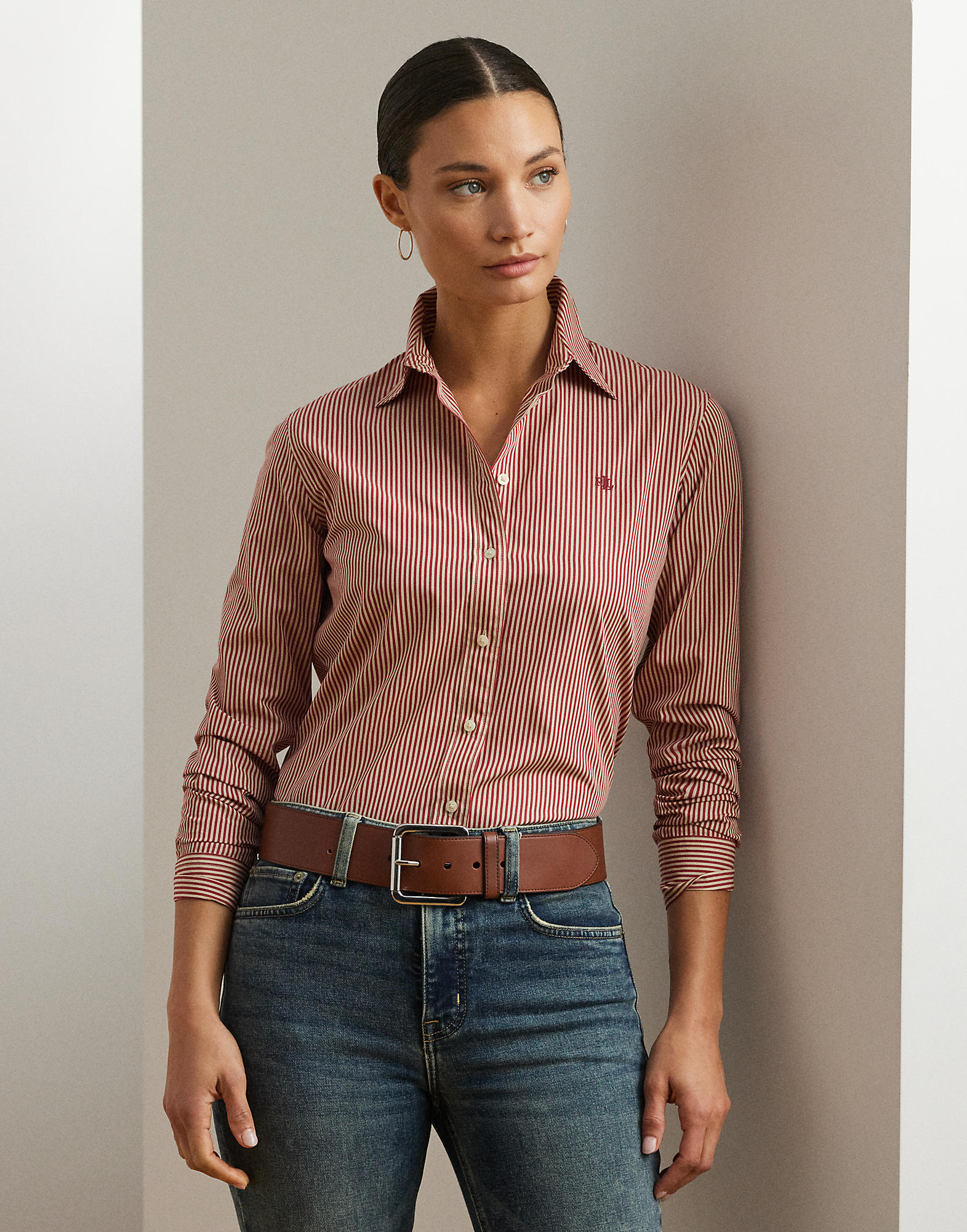 Classic Fit Striped Broadcloth Shirt