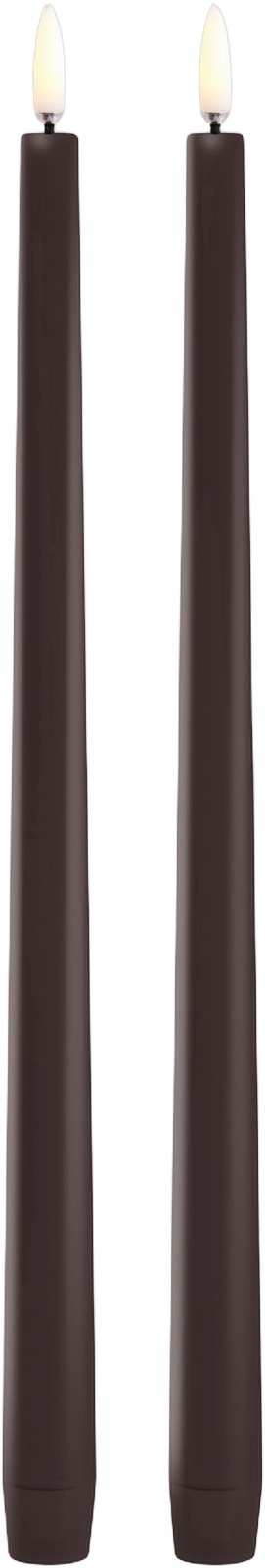 LED Slim Taper Candle, Dusty Mulberry, Smooth, 2pack, 2,3×3