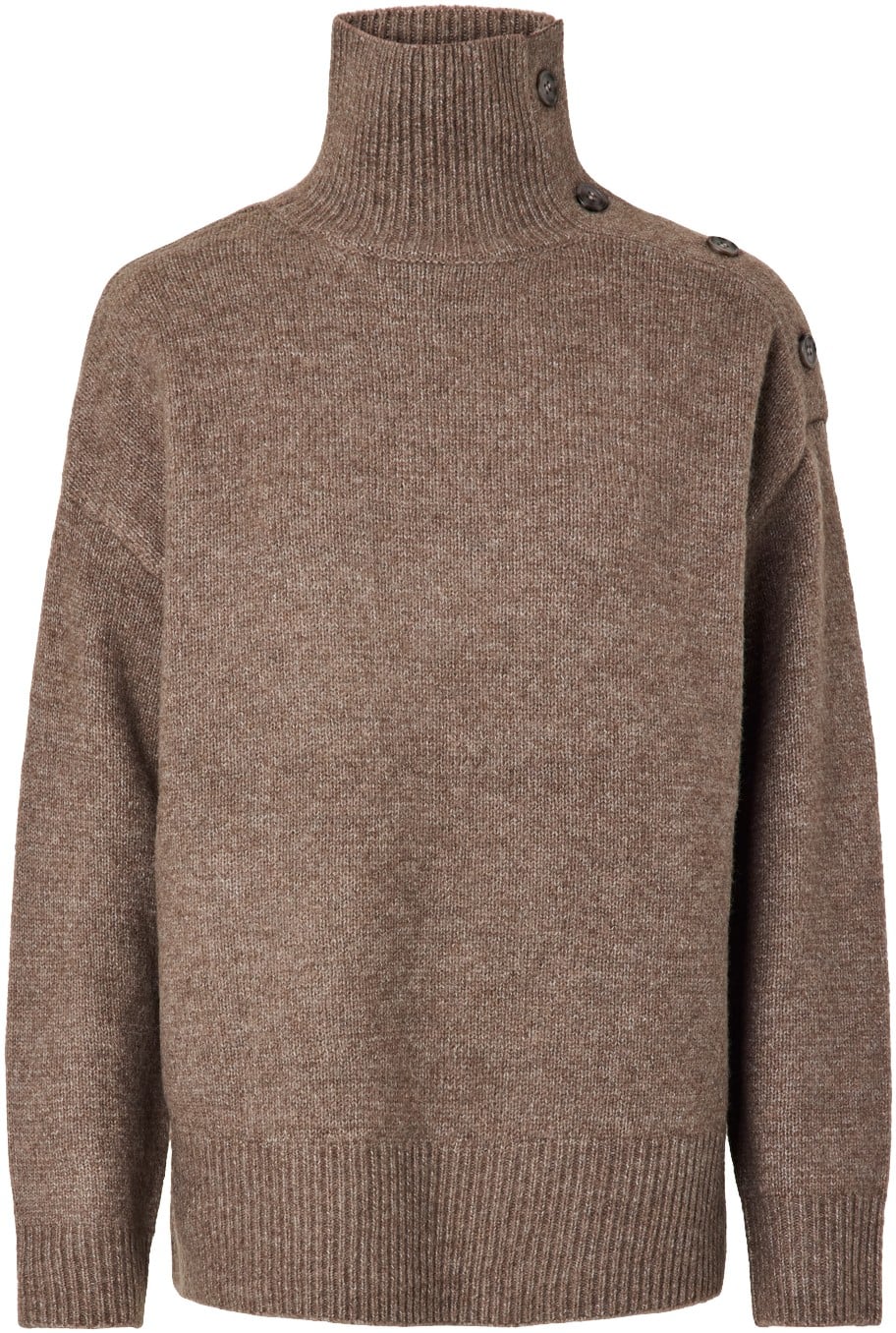 Pcaico LS Button High Neck Knit BC