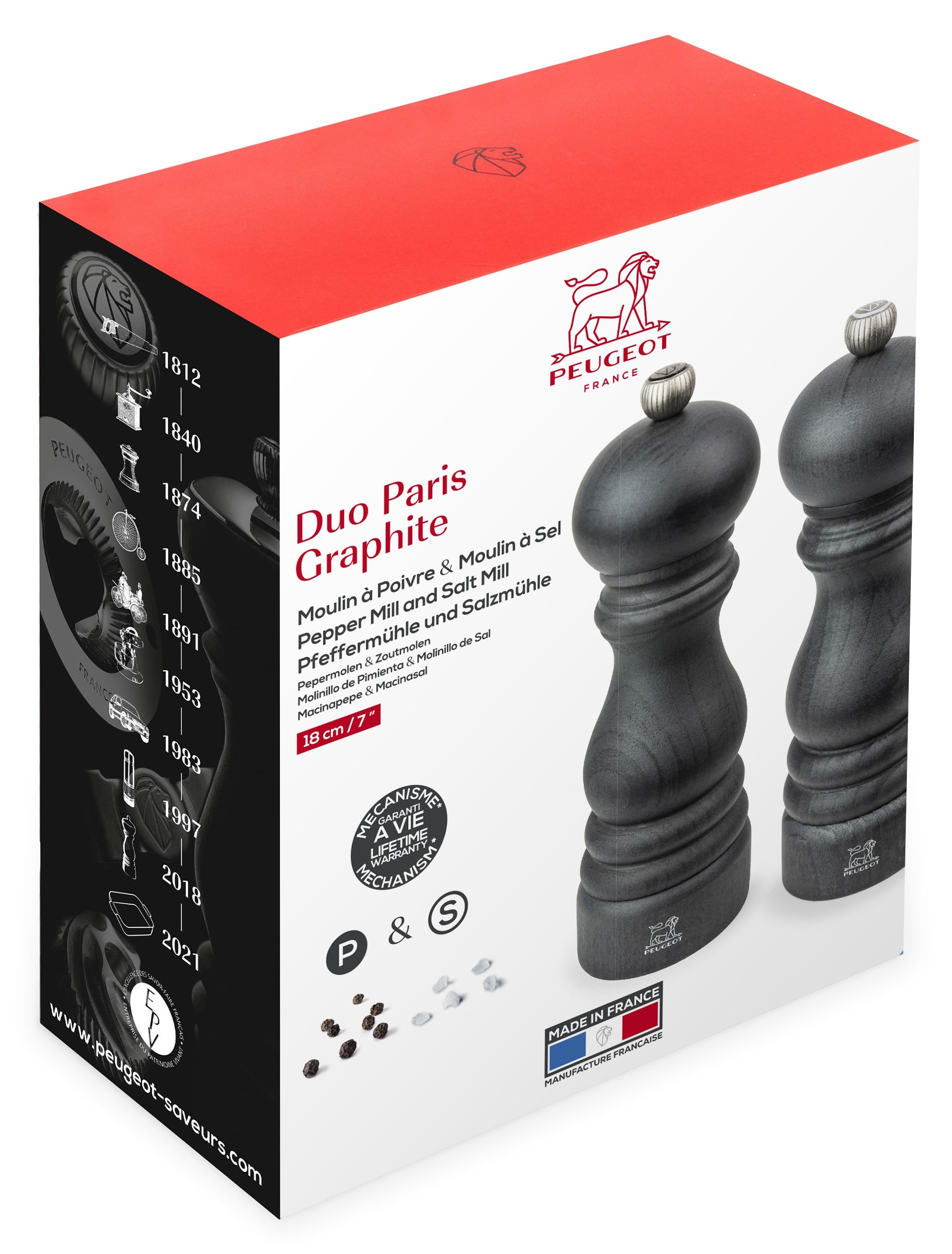 Paris Sæt Peber og Salt Chokolade 18 cm