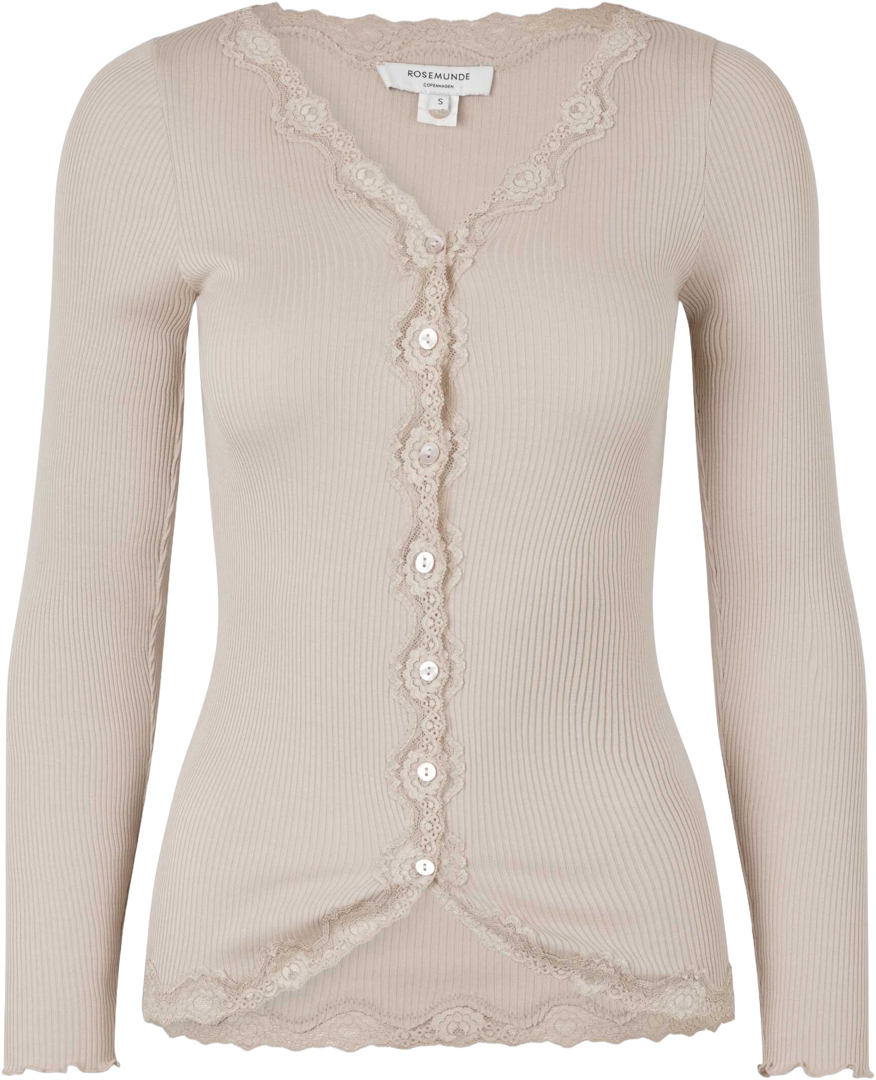 Rwbabette Silk LS Vneck Lace Cardigan