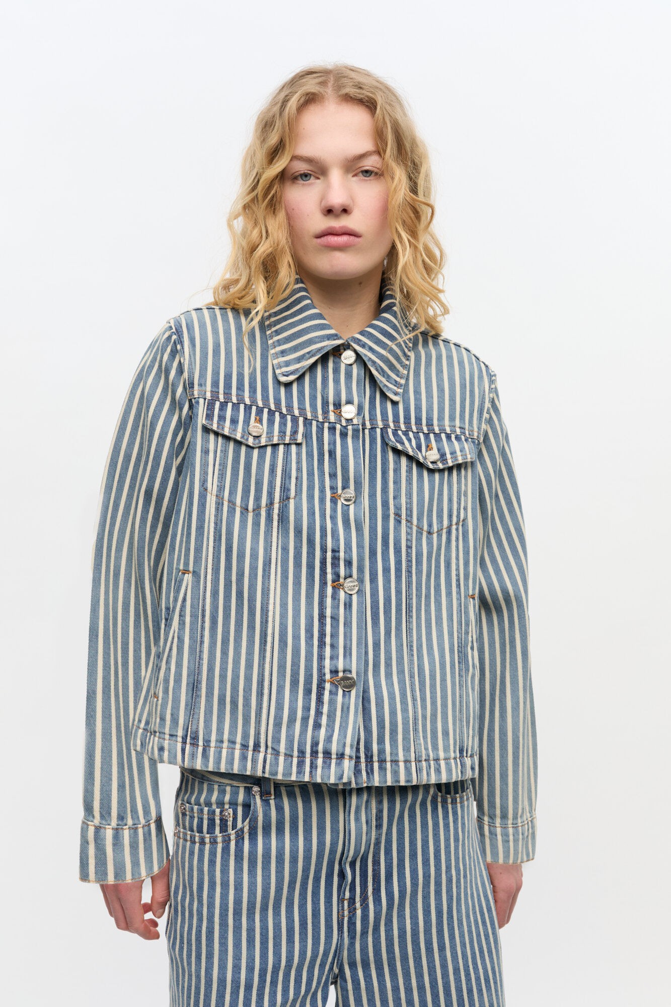 Light Stripe Denim Jacket