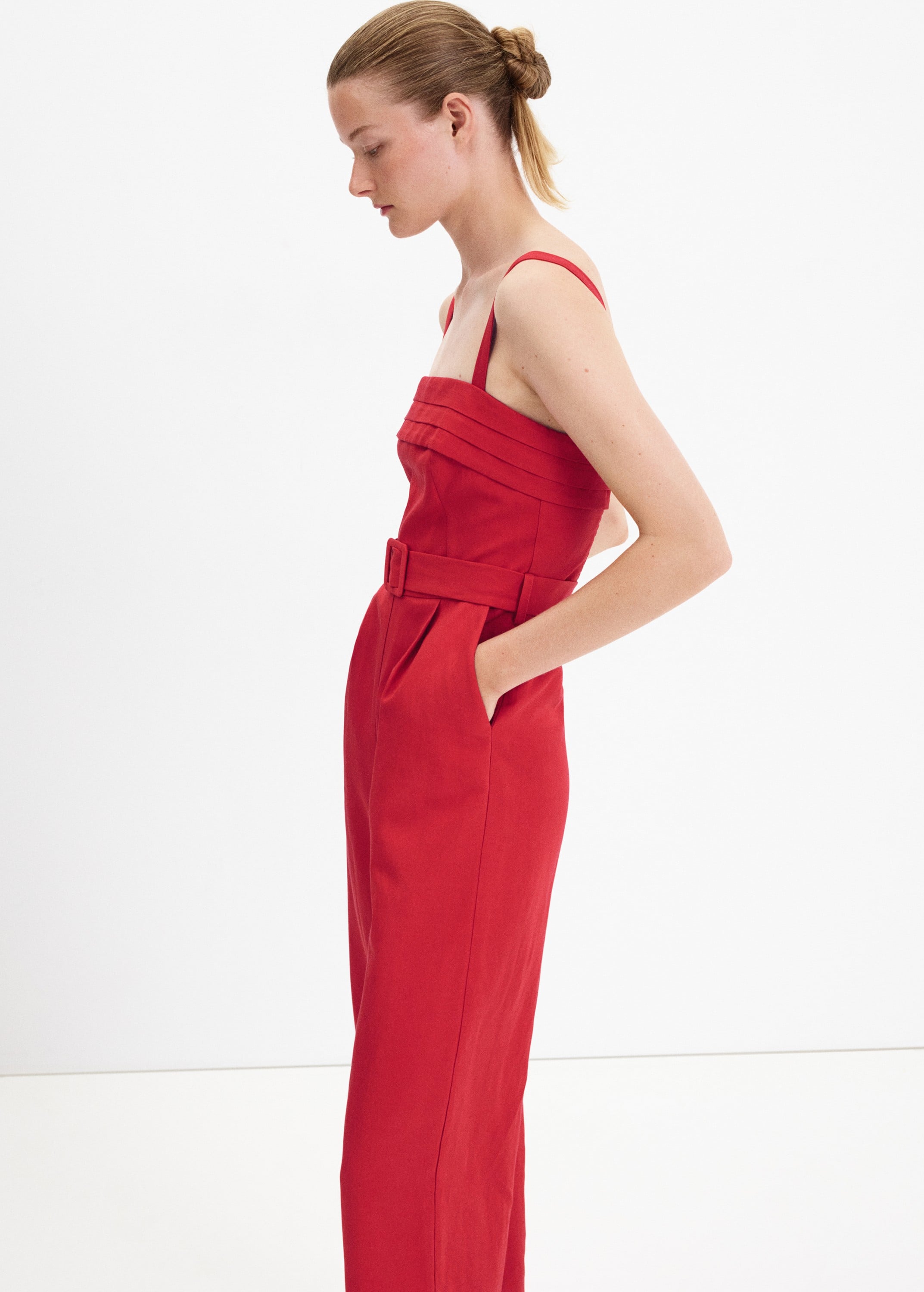 Belt Linen Jumpsuit