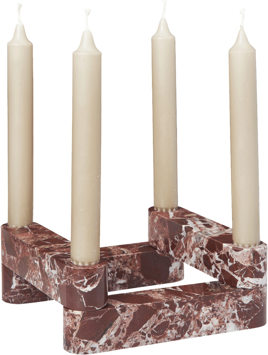 Newel Modular Candle Holder Set of 4 - Rosso