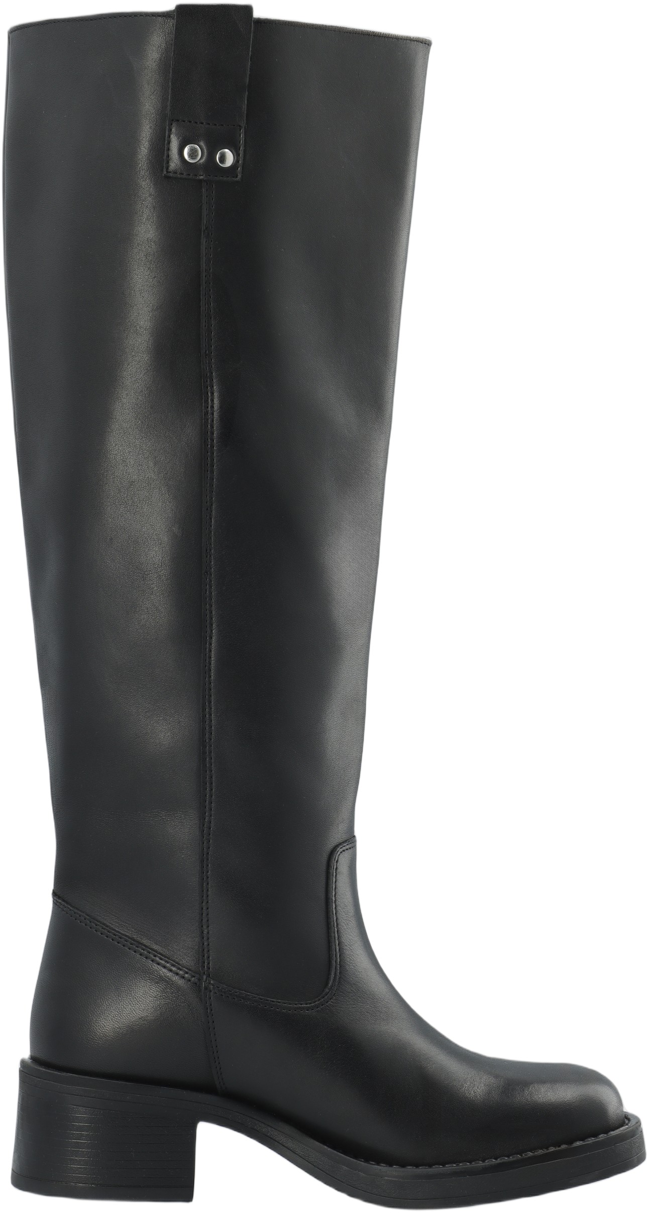Biamary Knee High Pull On Boot Smooth Leather