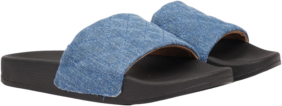 LA Boca Quilted Denim Slides