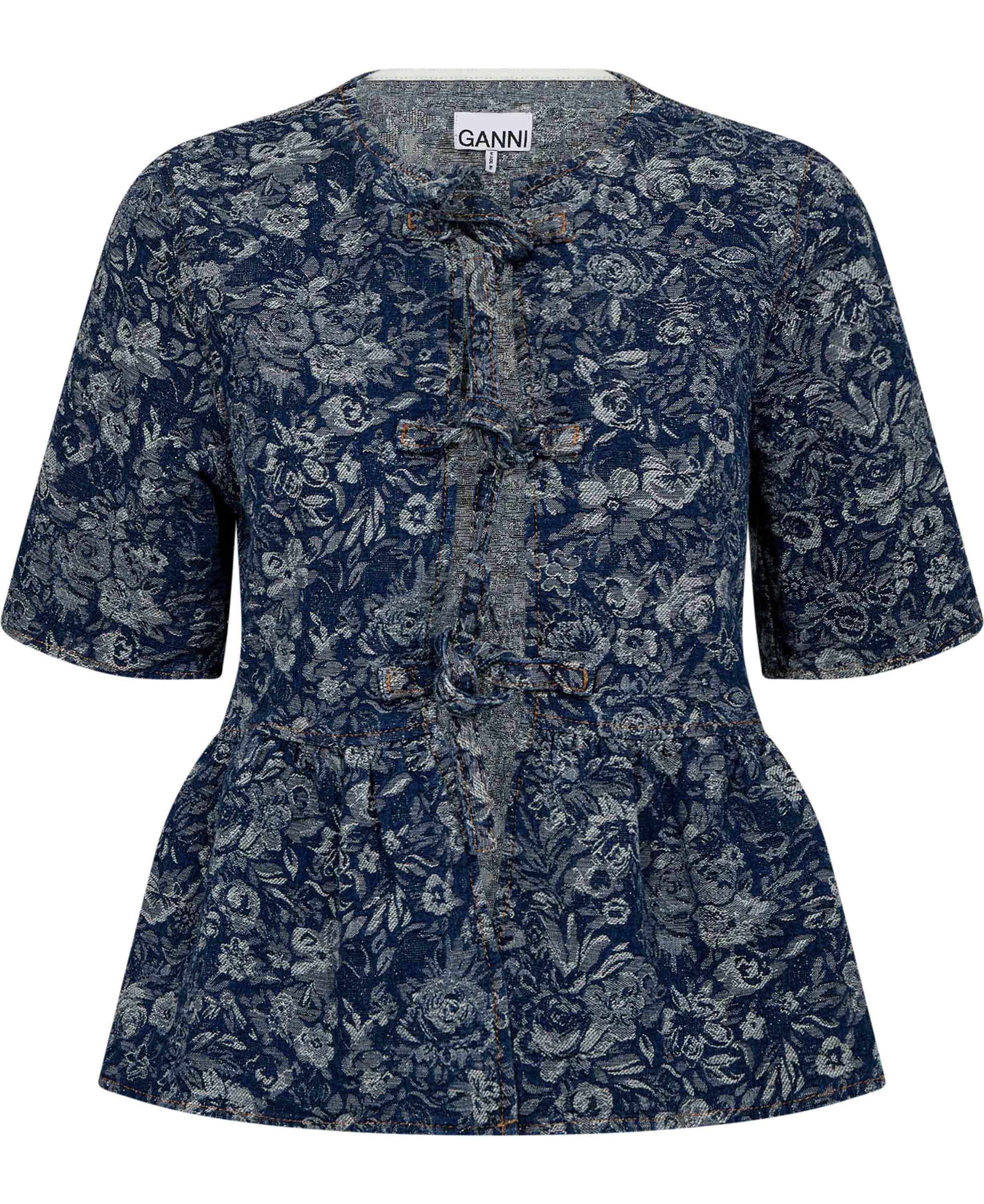 Tapestry Denim Peplum Blouse