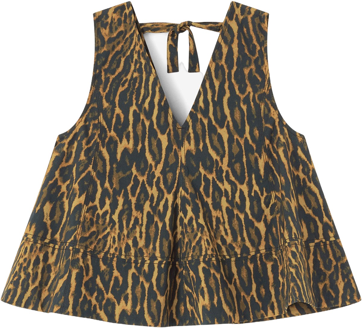 Printed Stretch Cotton Aline Top