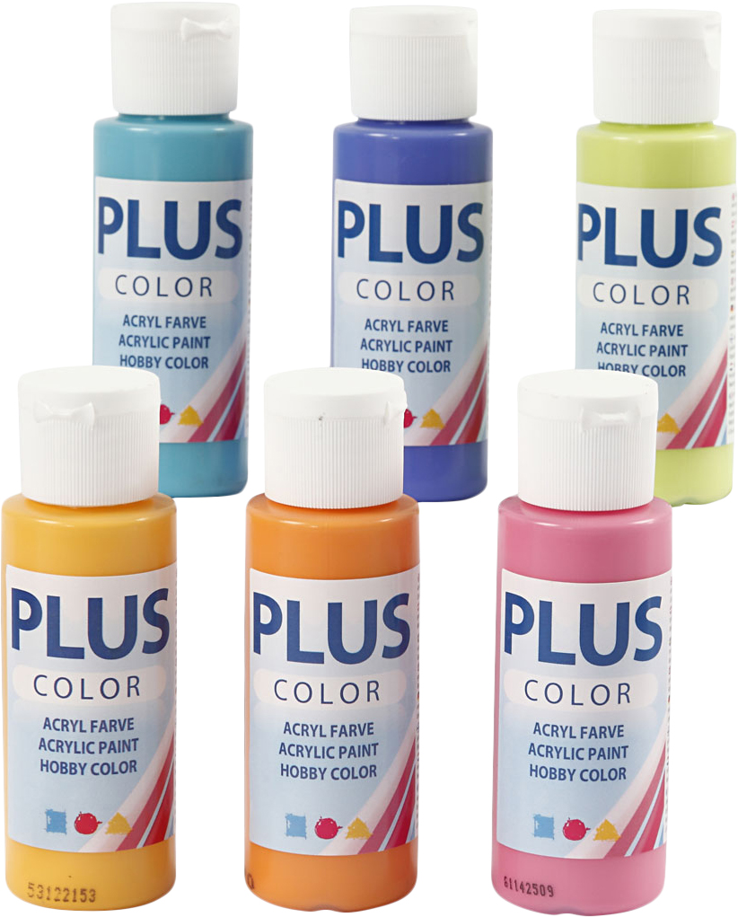 Plus Color Hobbymaling, Colorful, 6x60ml.