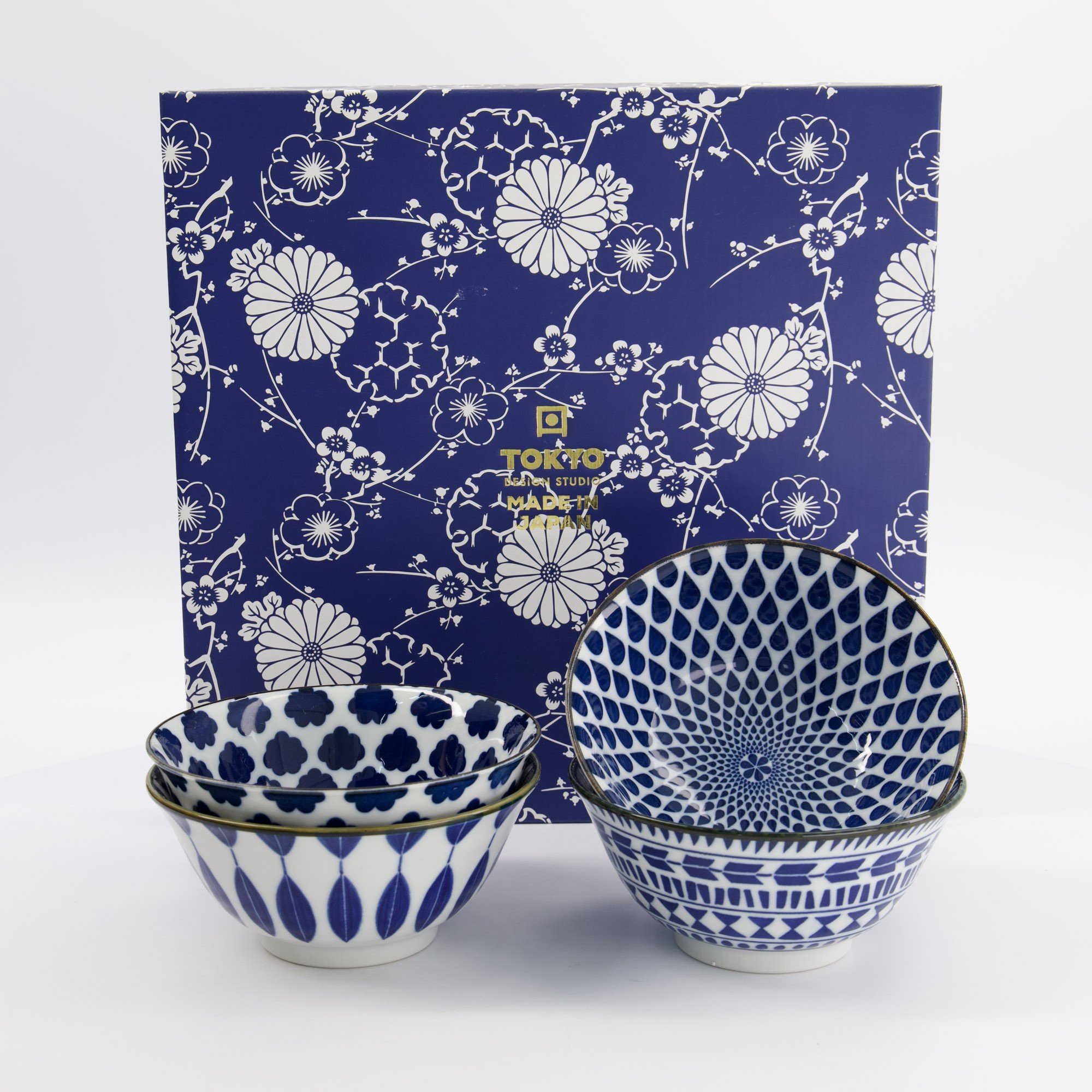 Mixed Bowls Tayo Bowl Giftset 4pcs 15x7cm 500ml Blue/white D