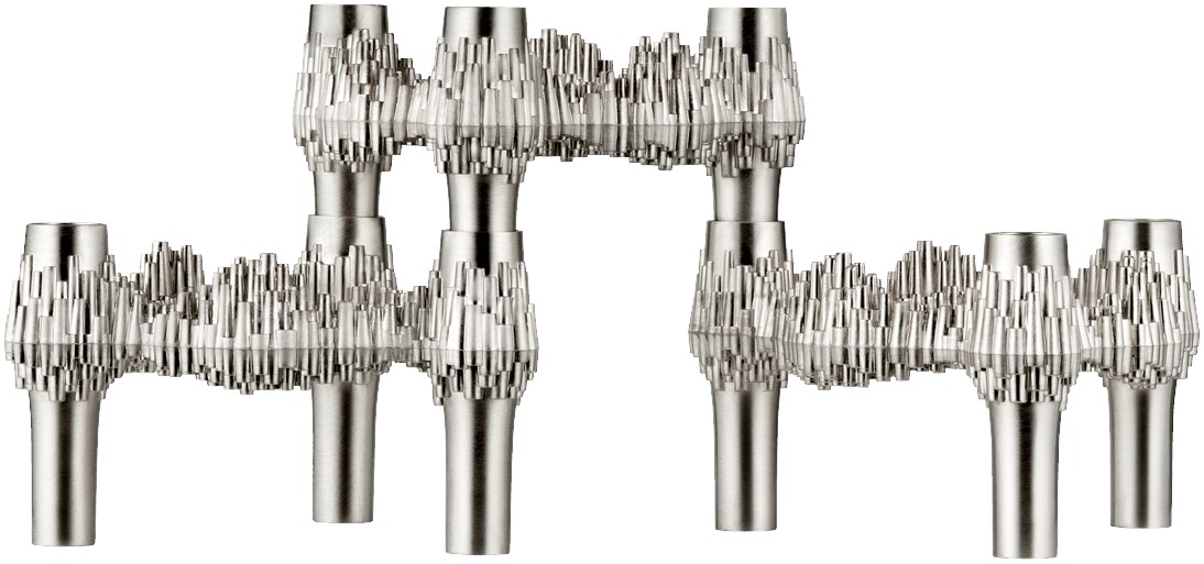 Quist Candle Holder set With 3 pcs Brushed Chrome