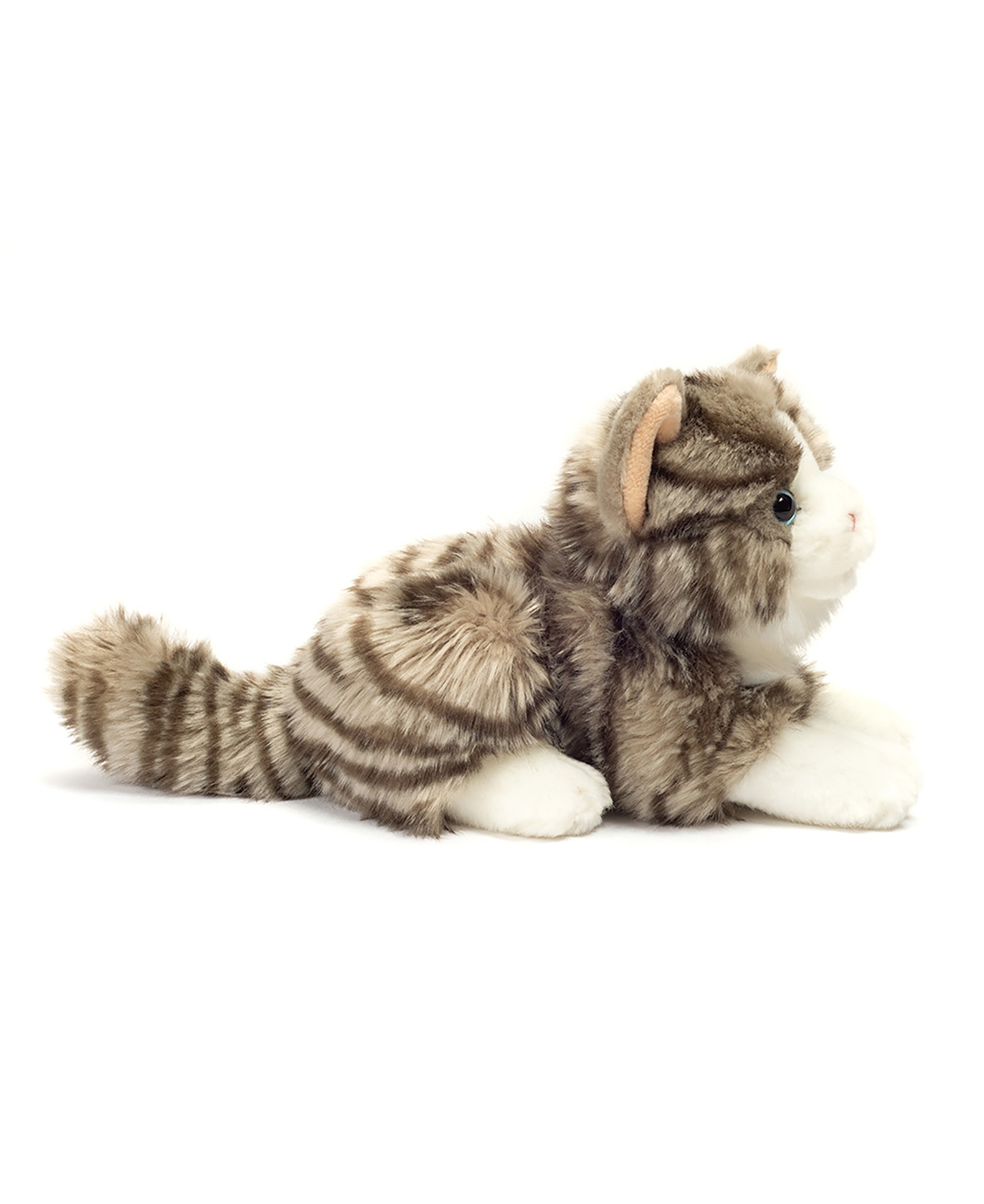 Teddy Hermann Liggende kat grå 20 cm