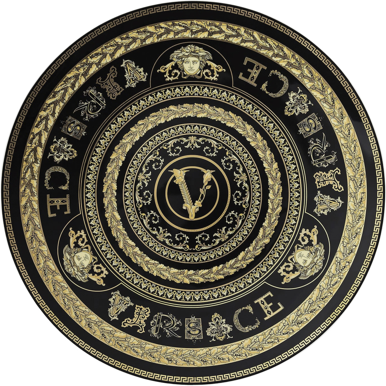 Service Plate 33cm Virtus Gala Black Versace