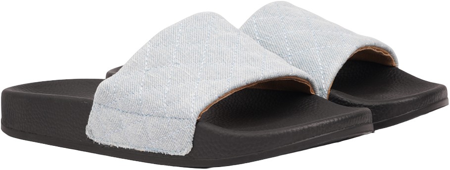 LA Boca Quilted Denim Slides