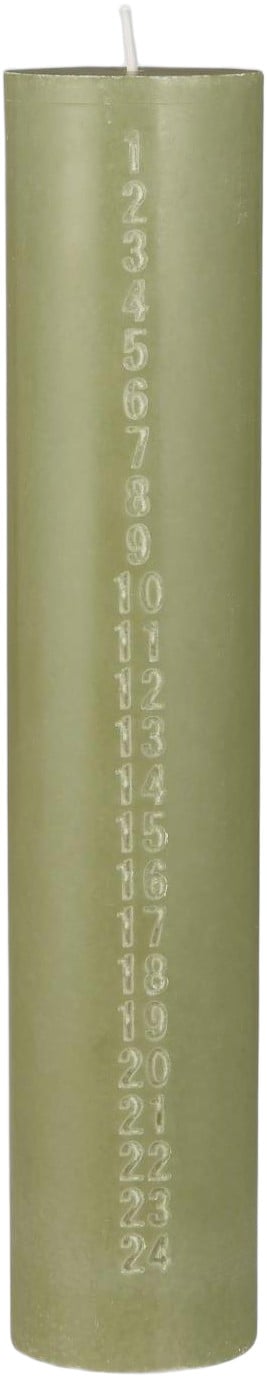 Kalenderlys 124 Præget tal Støvgrøn