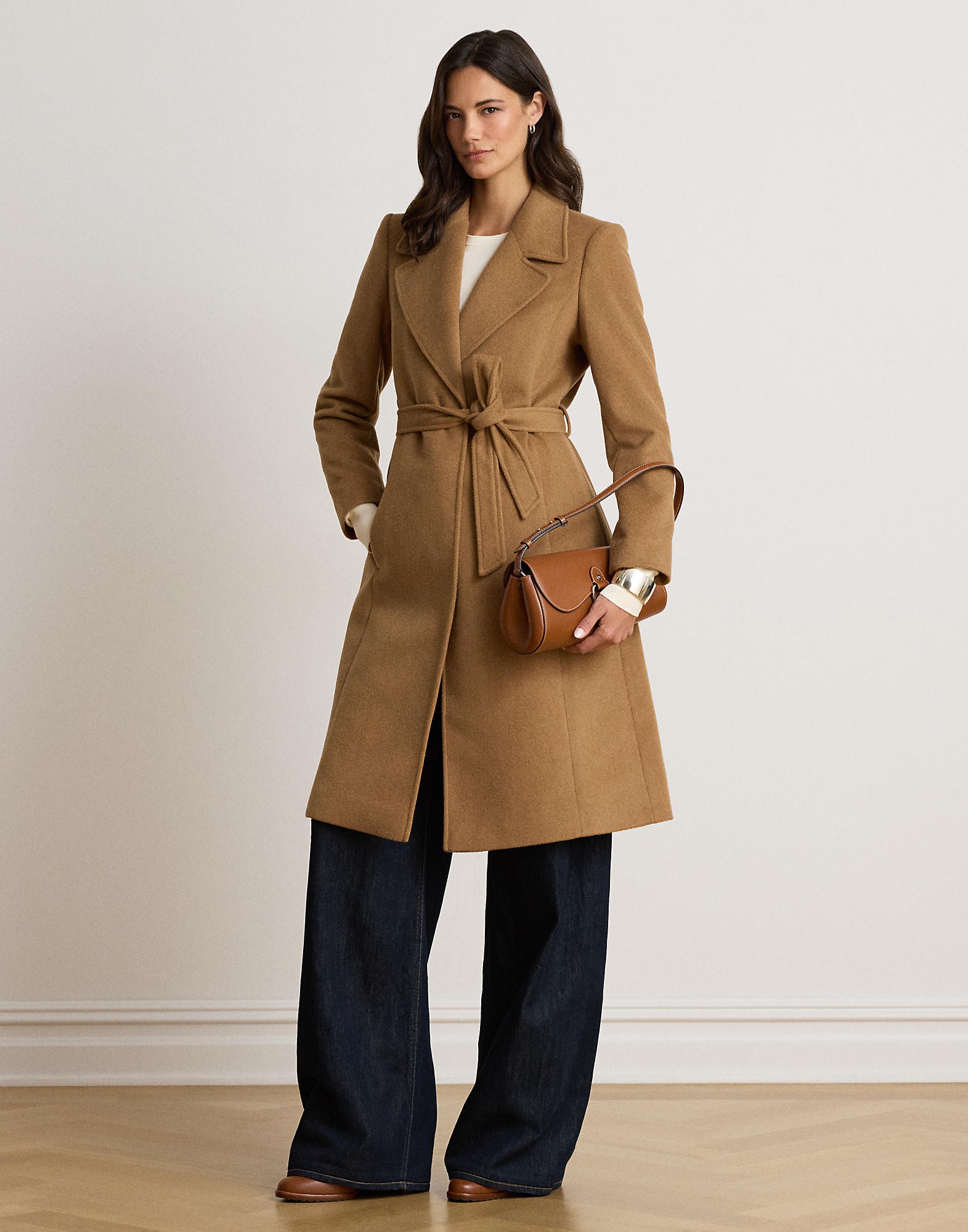 Belted Woolblend Wrap Coat