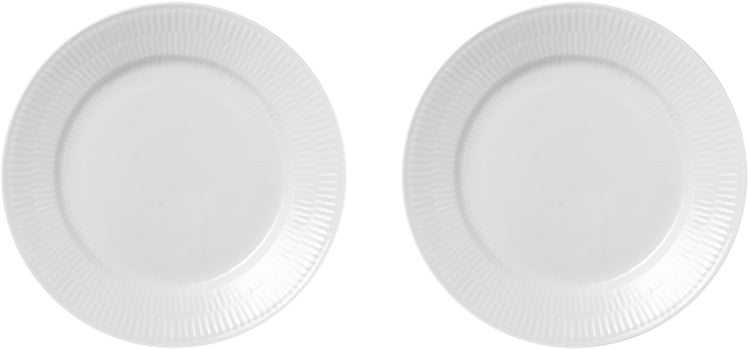 Hvid Riflet 2pak Tallerkner 27 cm