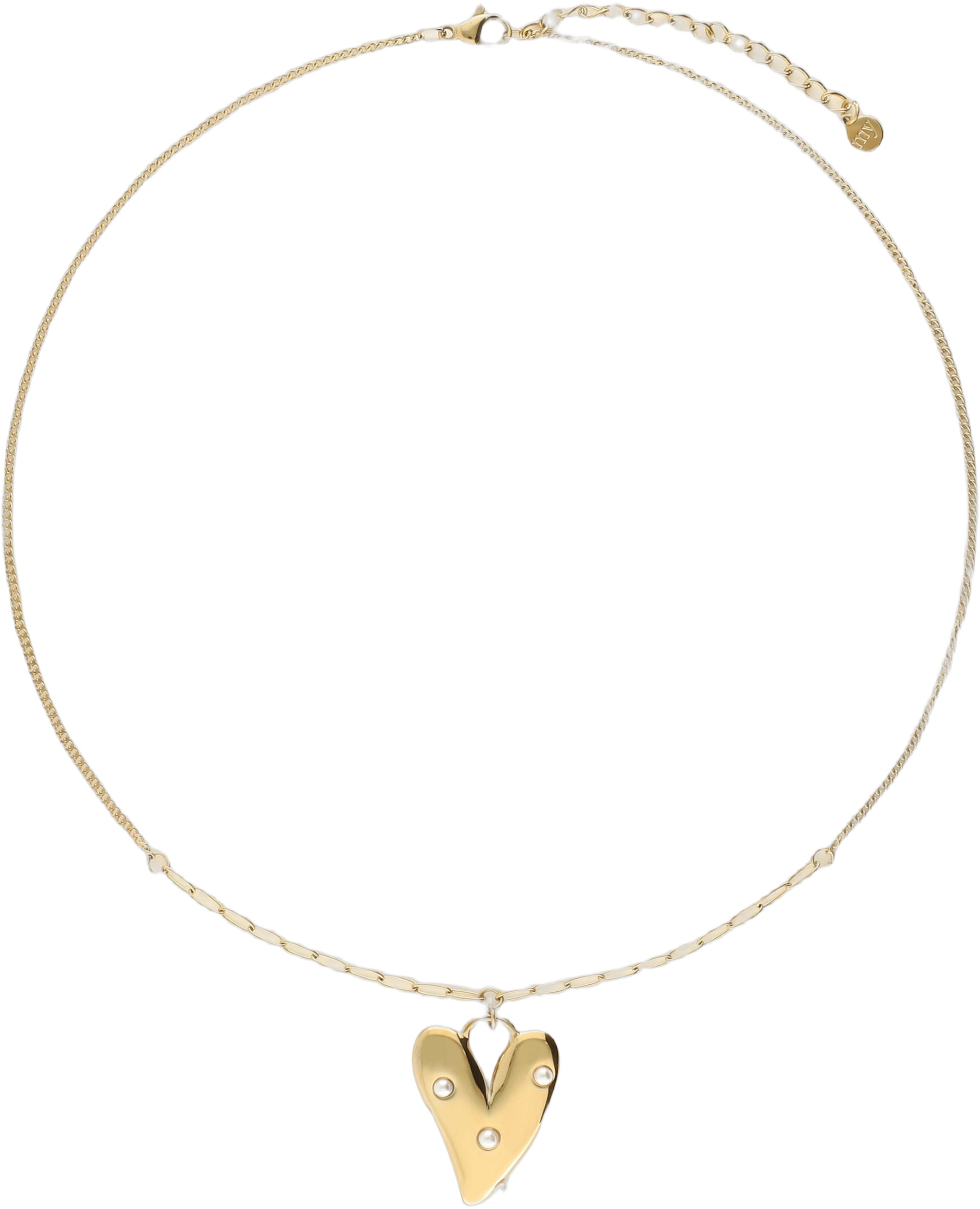 Necklace Pearls & Heart