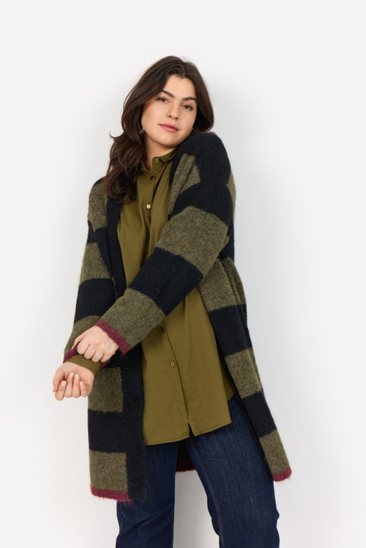 Curvy Wajolie 2 Cardigan Mørk Sand