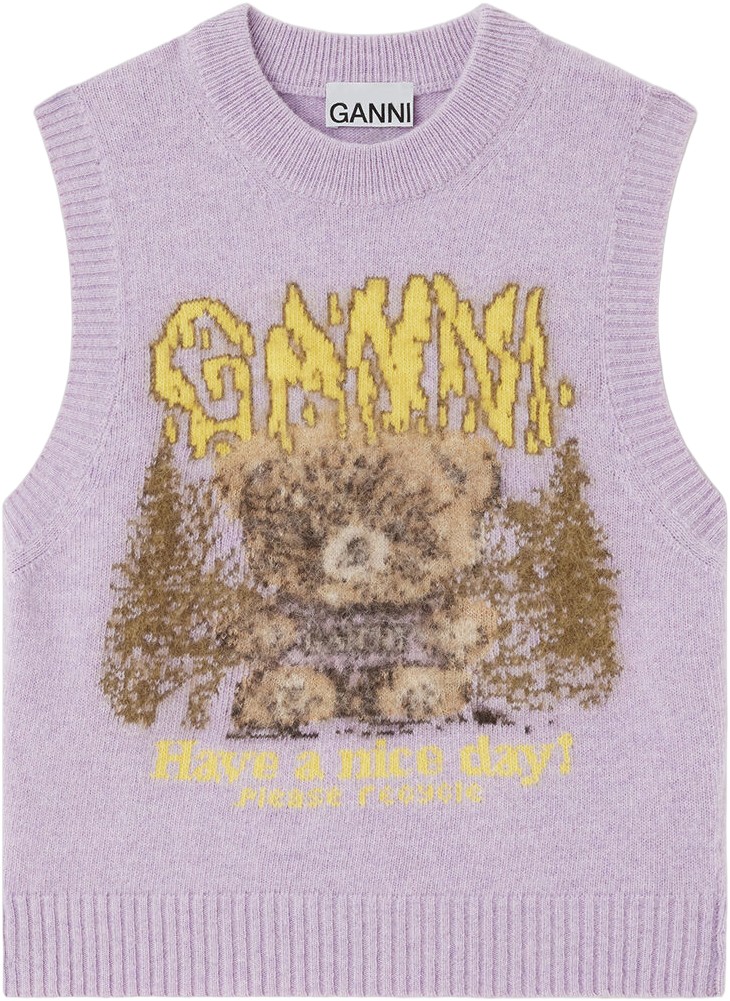 Graphic Wool Vest Teddy