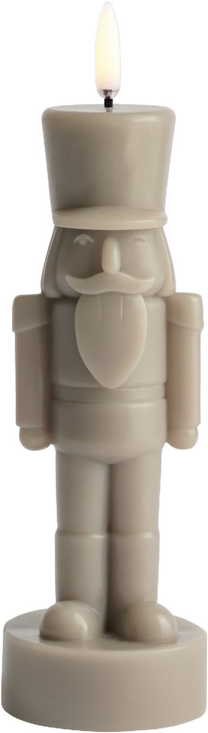 LED Candle, Nutcracker, Sandstone, Smooth, 7×21 cm